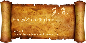 Forgách Norbert névjegykártya