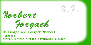 norbert forgach business card
