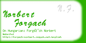 norbert forgach business card